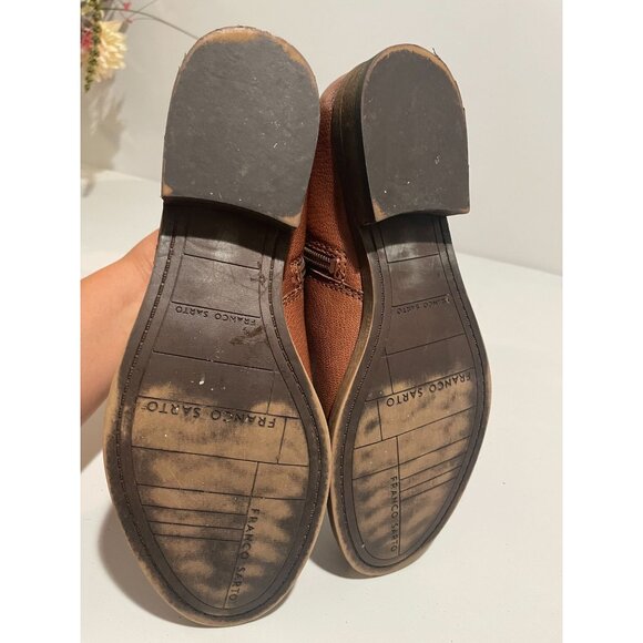 Franco Sarto Womens Brown Ankle Boots With Black Strap & Gold Zipper Size 6M - Picture 13 of 16